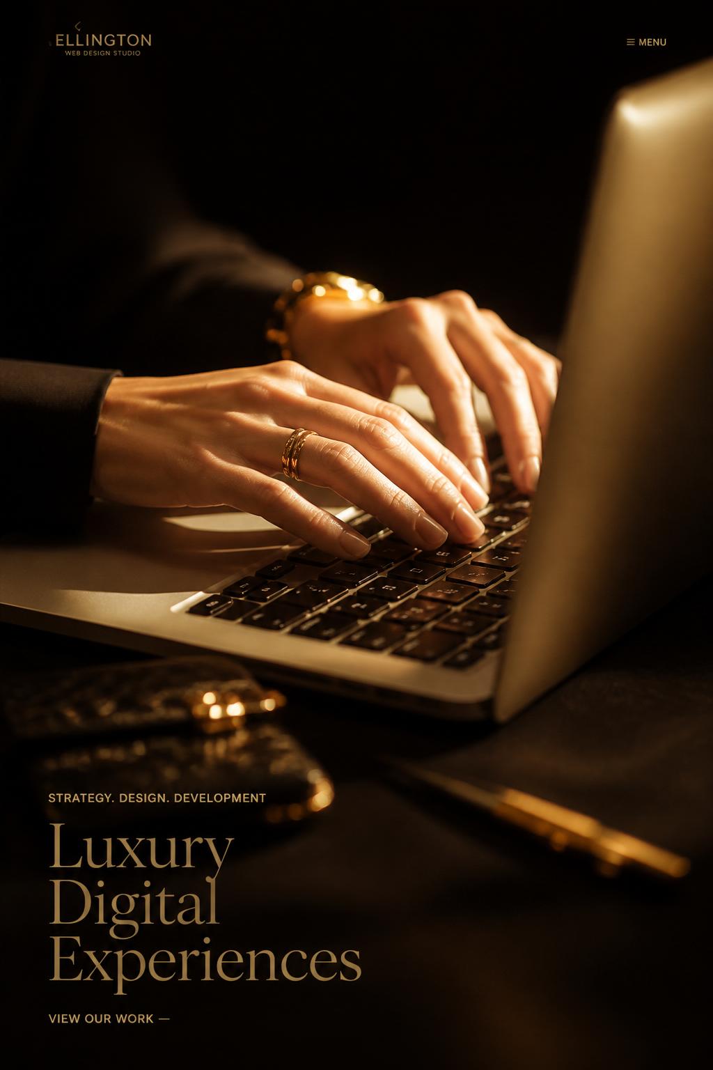 Designer hands working on a laptop